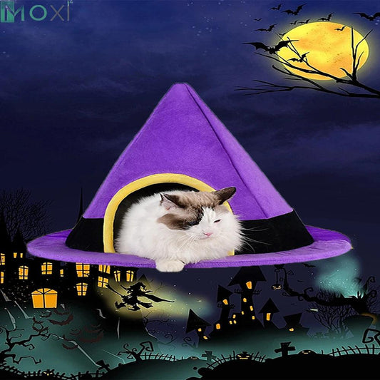 MOXI Halloween Soft Pet Cat Bed Semi-Enclosed Winter Small Dog Nest Animal Sleeping House Accessories Outdoor Indoor Basket Cat - Stuff Xs