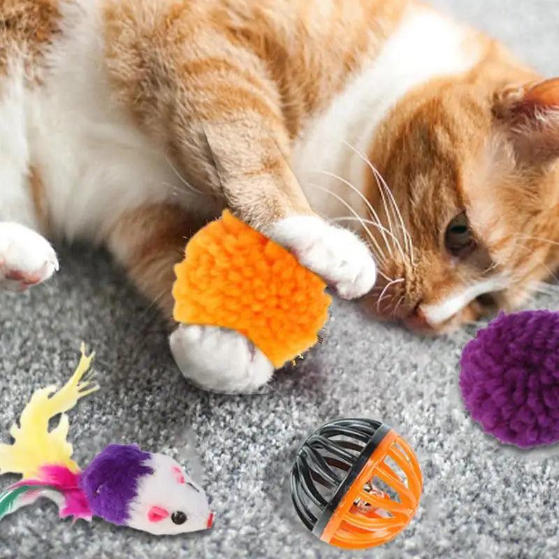 Cat Toys For Kittens Halloween Pumpkin Cube Catnip Toy Set Hide And Seek Cat Toy Feather Toys Cat Play Tunnel For Small Pets - Stuff Xs